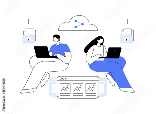 Shared document abstract concept vector illustration.