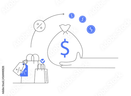 Cashback service abstract concept vector illustration.