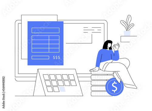 E-invoicing abstract concept vector illustration.
