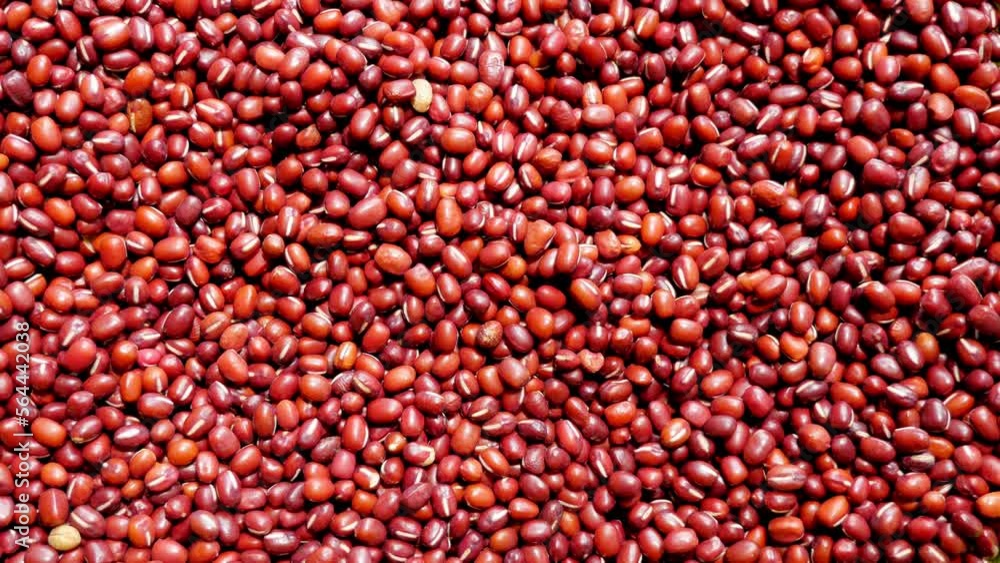 Close-up shot, nutritious red beans, cereal grains, top view Close-up shot, nutritious red beans, cereal grains, top view