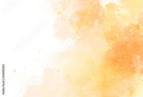 背景素材_水彩テクスチャ_オレンジ