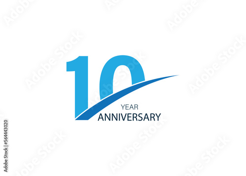 10 Year anniversary vector template design illustration.
