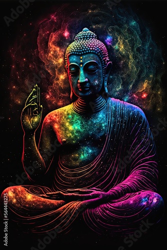 Blacklight Spiritual Meditation Buddha Statue