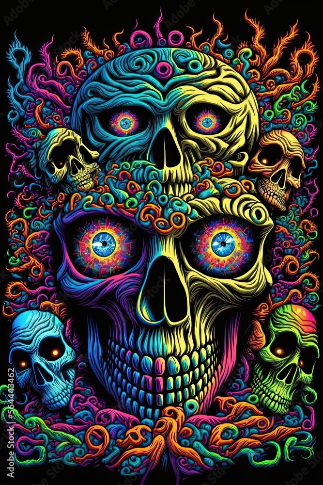 Blacklight Skull decor design