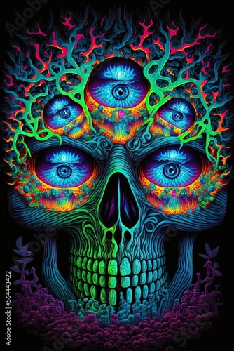 Blacklight Skull decor design