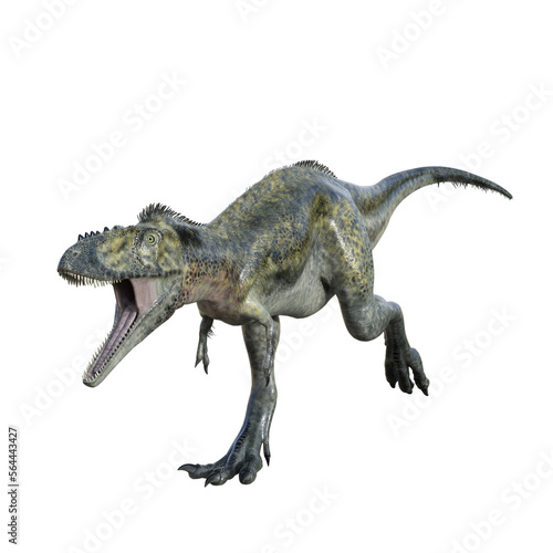 Alioramus isolated dinosaur 3d render photo