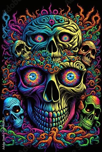 Blacklight Skull decor design