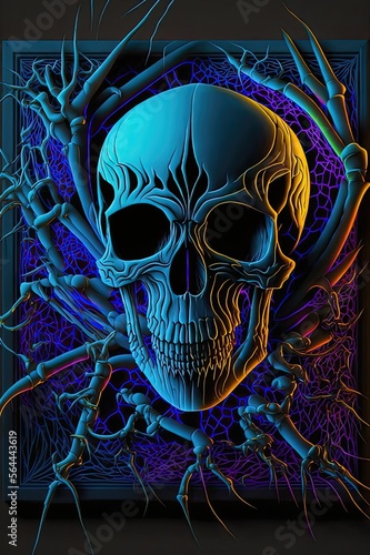 Blacklight Skull decor design © Rob