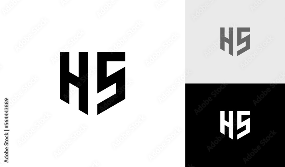 Letter HS initial monogram emblem logo design vector Letter HS initial monogram emblem logo design vector