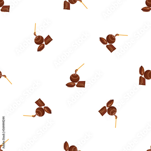 Chocolate ball pattern seamless background texture repeat wallpaper geometric vector