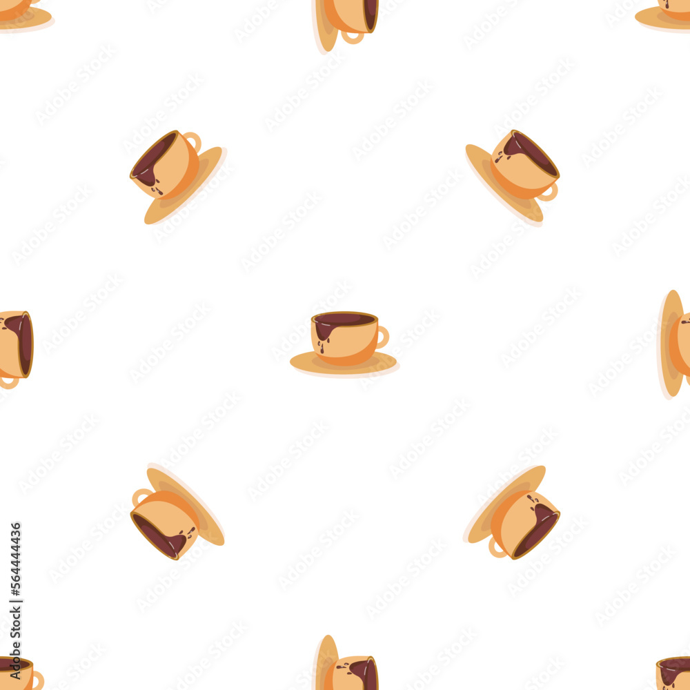 Fototapeta premium Hot chocolate cup pattern seamless background texture repeat wallpaper geometric vector