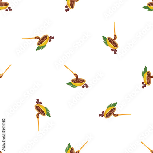 Hot chocolate bowl pattern seamless background texture repeat wallpaper geometric vector