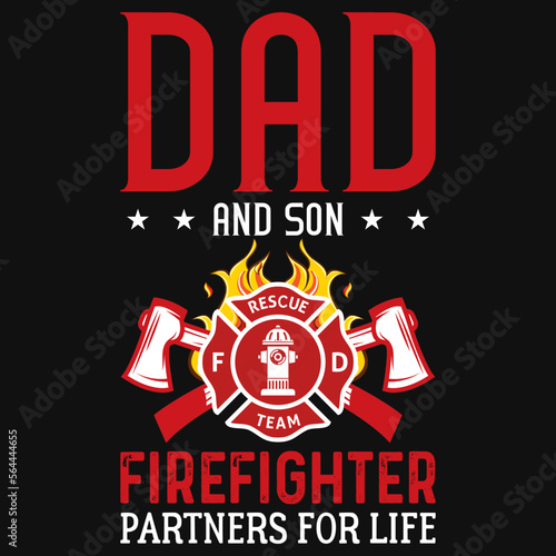 Dad firefighters tshirt design 