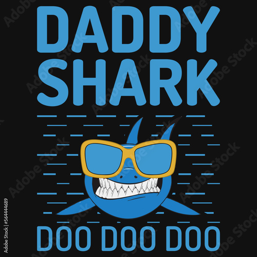 Daddy shark graphic tshirt design 
