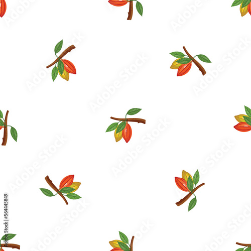 Cocoa branch pattern seamless background texture repeat wallpaper geometric vector