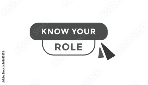 Know your role button web banner templates. Vector Illustration
