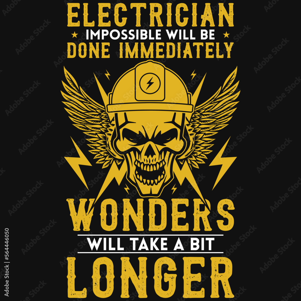 Fototapeta premium Electrician graphics tshirt design
