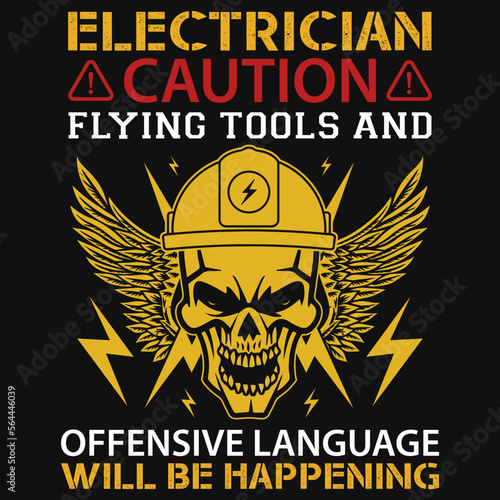 Electrician graphics tshirt design