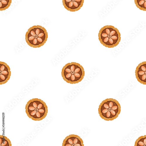 Top view cacao fruit pattern seamless background texture repeat wallpaper geometric vector