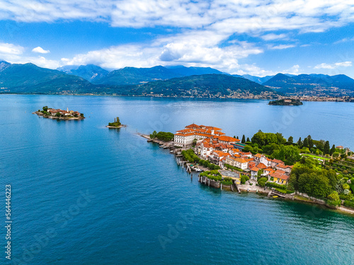 Aerial view of Isola Bella  in Isole Borromee archipelago in Lake Maggiore  Italy