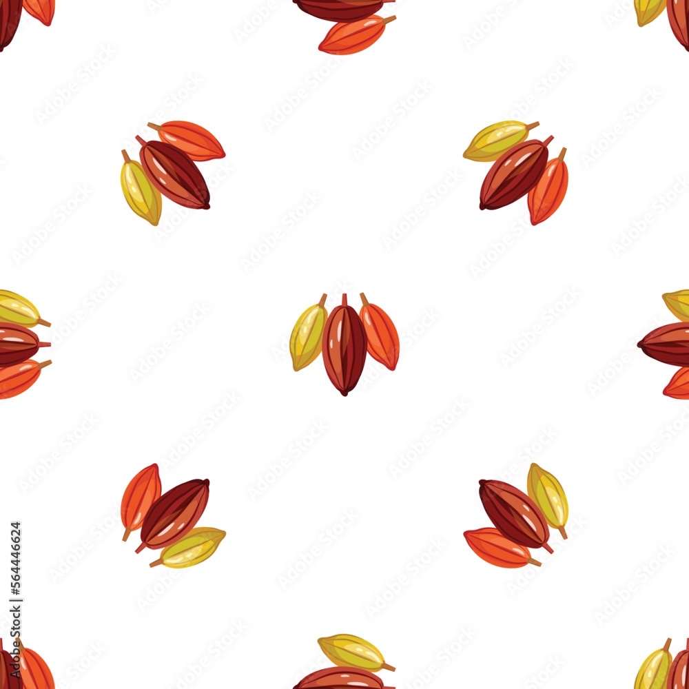 Cocoa tree pod pattern seamless background texture repeat wallpaper geometric vector