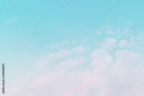 Abstract pastel blue sky with white cloud background.