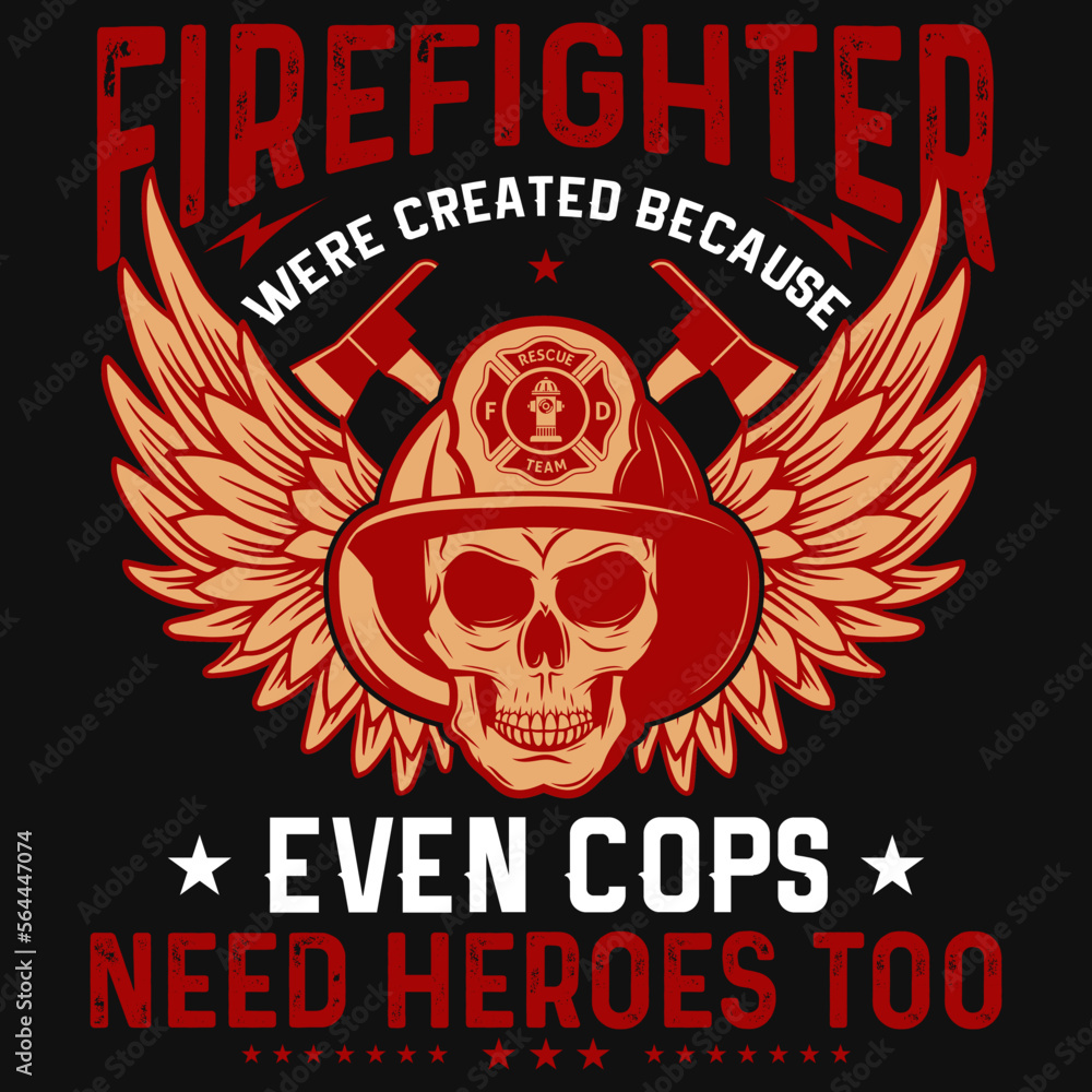 Obraz premium Best firefighters tshirt design 