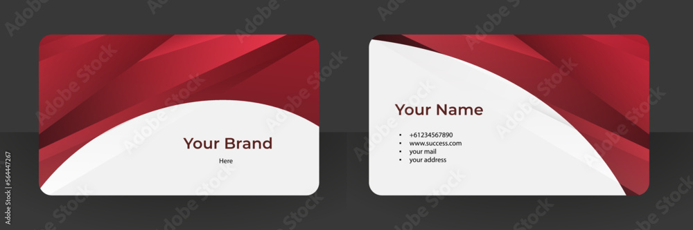 Red simple business card template. Creative business card and name card,horizontal simple clean template vector design, layout in rectangle size.