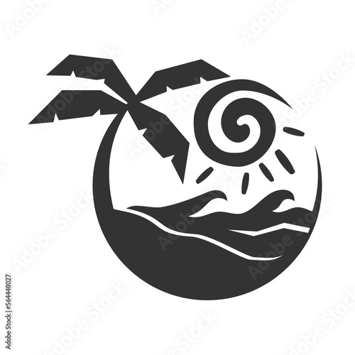 Cuadro en lienzo Summer beach holiday logo template Icon Illustration Brand Identity
