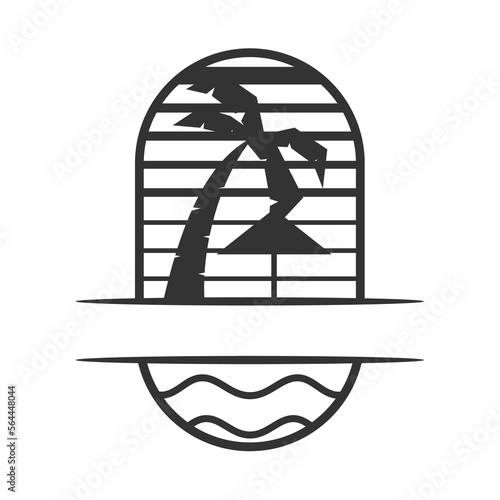 Cuadro en lienzo Summer beach holiday logo template Icon Illustration Brand Identity