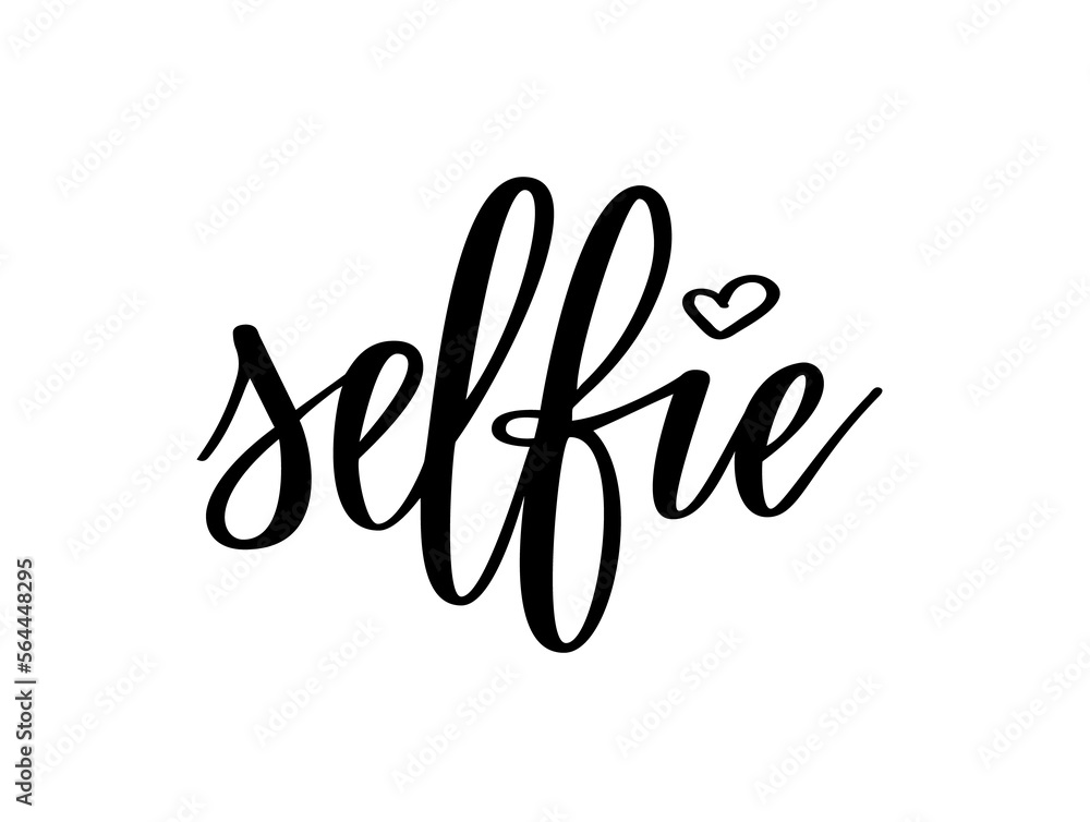Selfie. Cute modern calligraphy hand-written word. Clipart on transparent background Selfie. Cute modern calligraphy hand-written word. Clipart on transparent background
