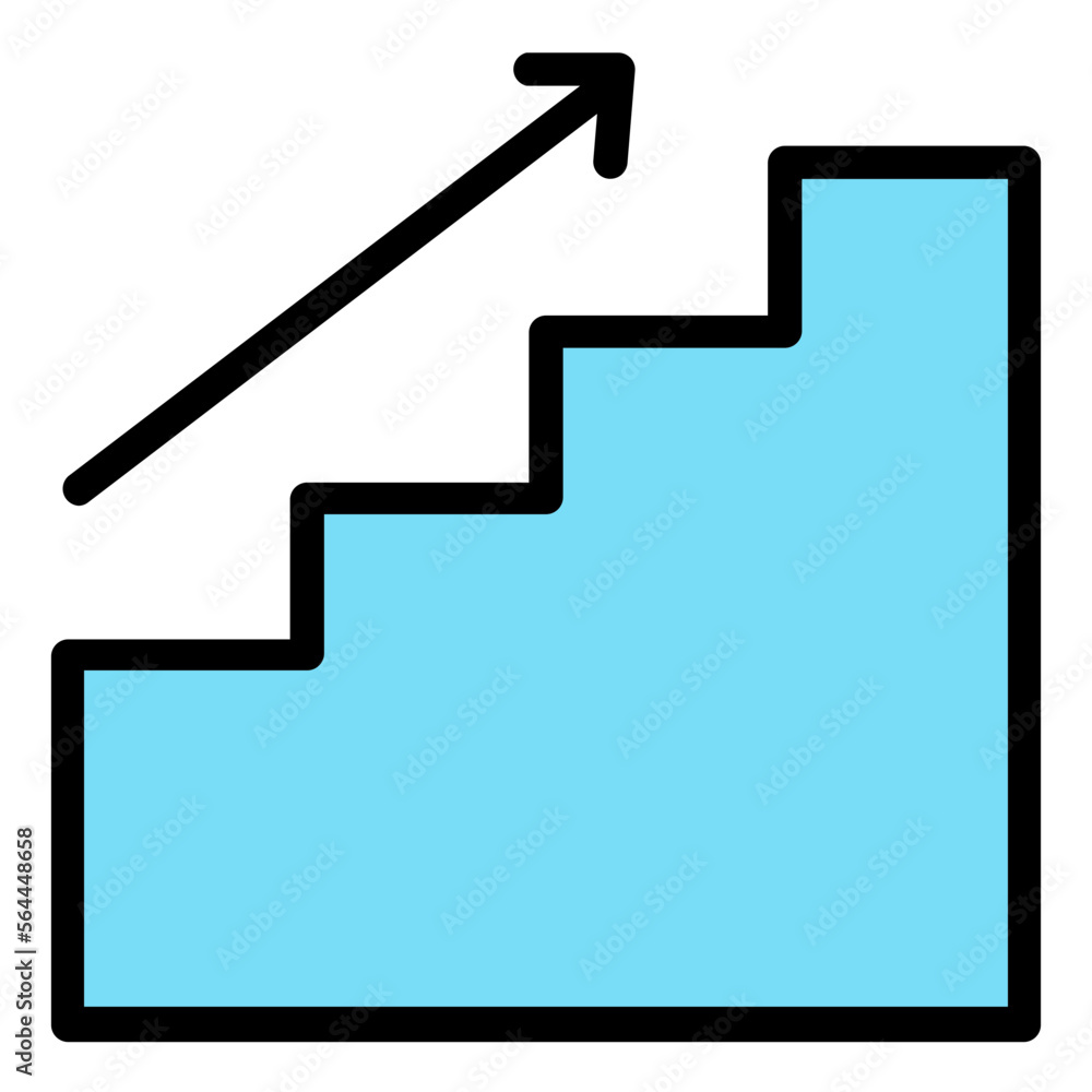 ladder of success color line icon ladder of success color line icon