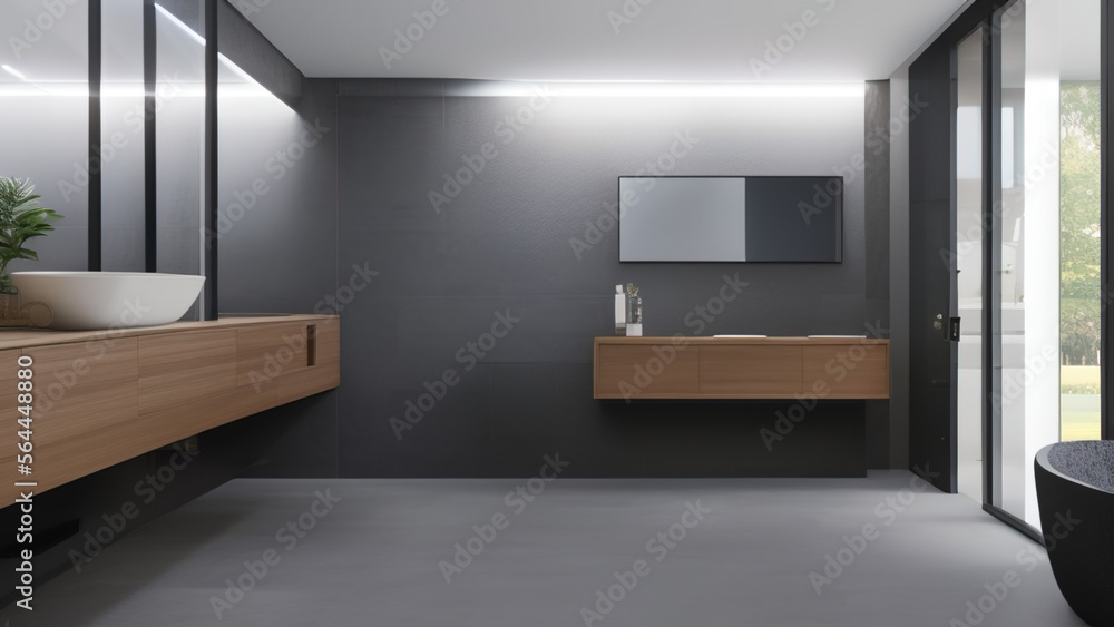 modern bathroom, bathtub, postmodern, Generative AI modern bathroom, bathtub, postmodern, Generative AI