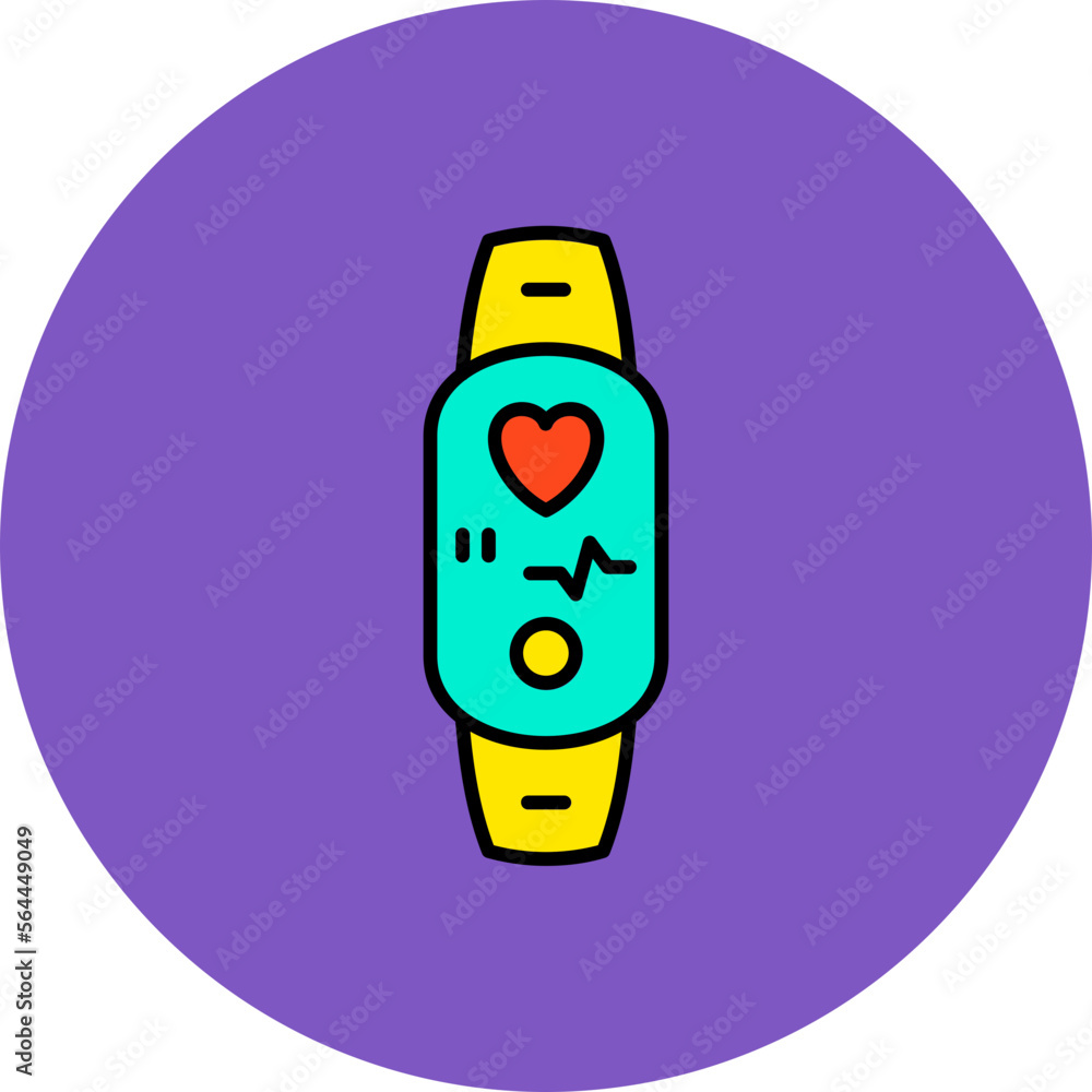 Smart Band Multicolor Circle Filled Line Icon Smart Band Multicolor Circle Filled Line Icon