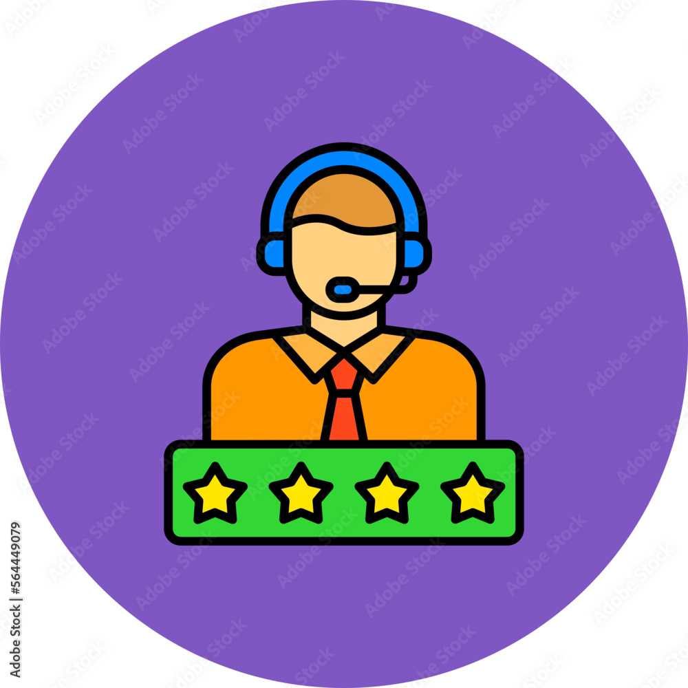 Rating Multicolor Circle Filled Line Icon Rating Multicolor Circle Filled Line Icon