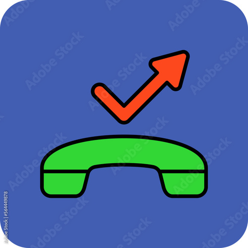 Missed Call Multicolor Round Corner Filled Line Icon