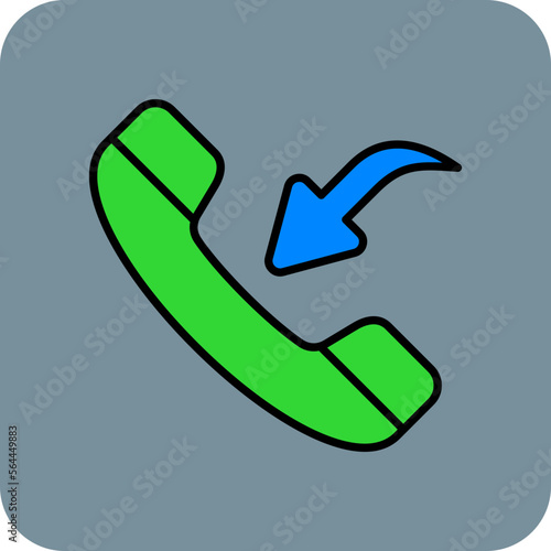 Incoming Call Multicolor Round Corner Filled Line Icon