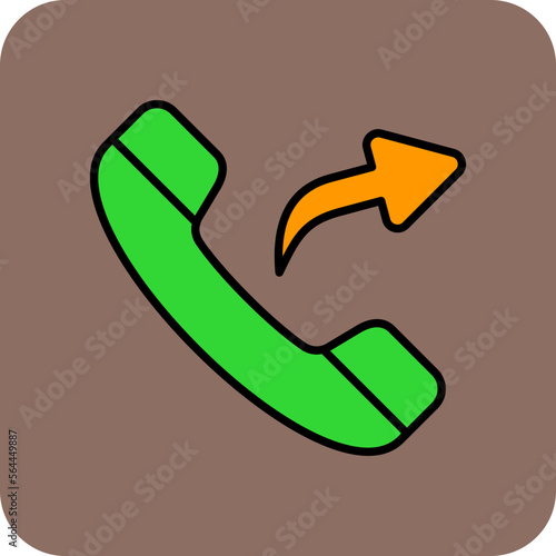 Outgoing Call Multicolor Round Corner Filled Line Icon