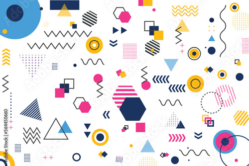 Flat memphis geometric background