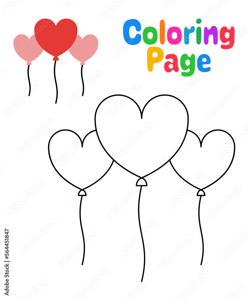 Coloring page with Balloon for kids