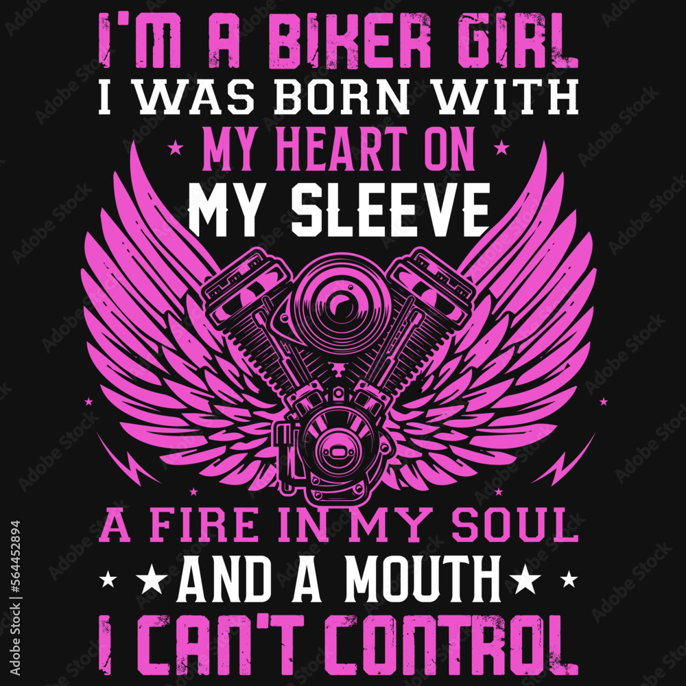 Biker girl tshirt design