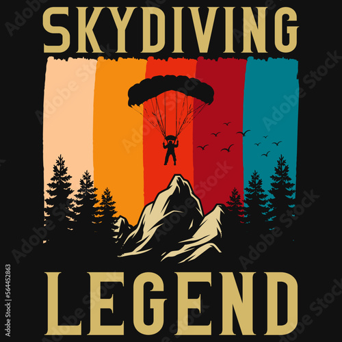 Skydiving legend tshirt design