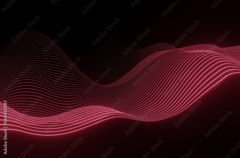 Abstract Wave Background  Neon Magenta