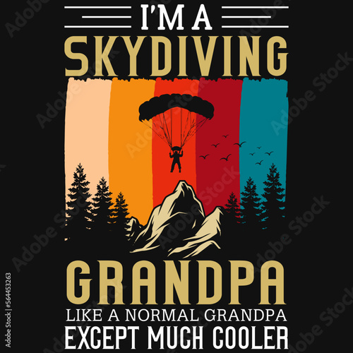 Skydiving grandpa vintage tshirt design