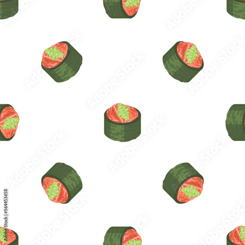 Green sushi roll pattern seamless background texture repeat wallpaper geometric vector