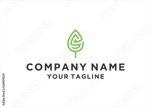 Letter ES Leaf logo design template