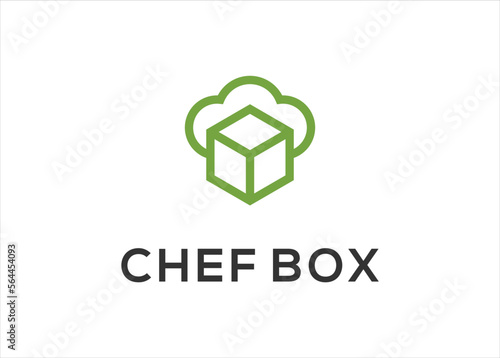 chef box logo design. Food delivery logo template