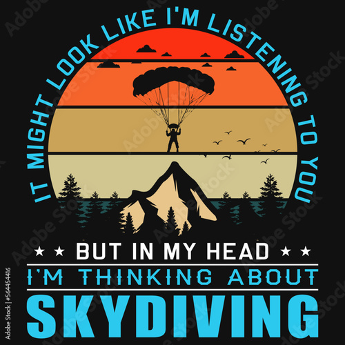 Vintage skydiving tshirt design