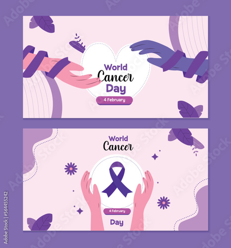 set of clipart and for isolated collection of breast cancer awareness ribbons on purple background.