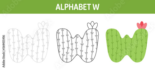 Alphabet tracing and coloring worksheet for kids